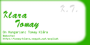klara tomay business card